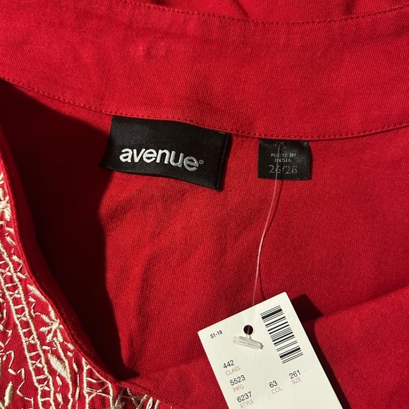 Avenue Women’s Embroidered Top Tunic 3/4 Sleeve 100%Cotton Size 26/28 - Picture 10 of 13